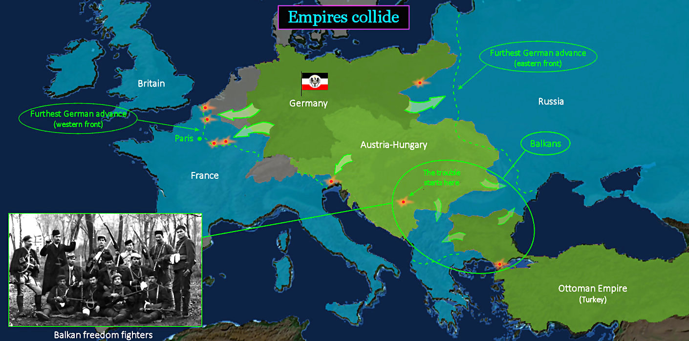 World War One, 1914-1918 map